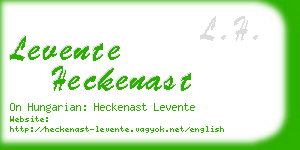 levente heckenast business card